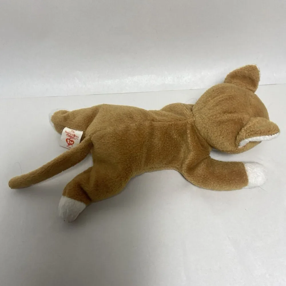 Ty Beanie Nip Orange Ginger Cat White Paws and Ears 9 in No paper tag